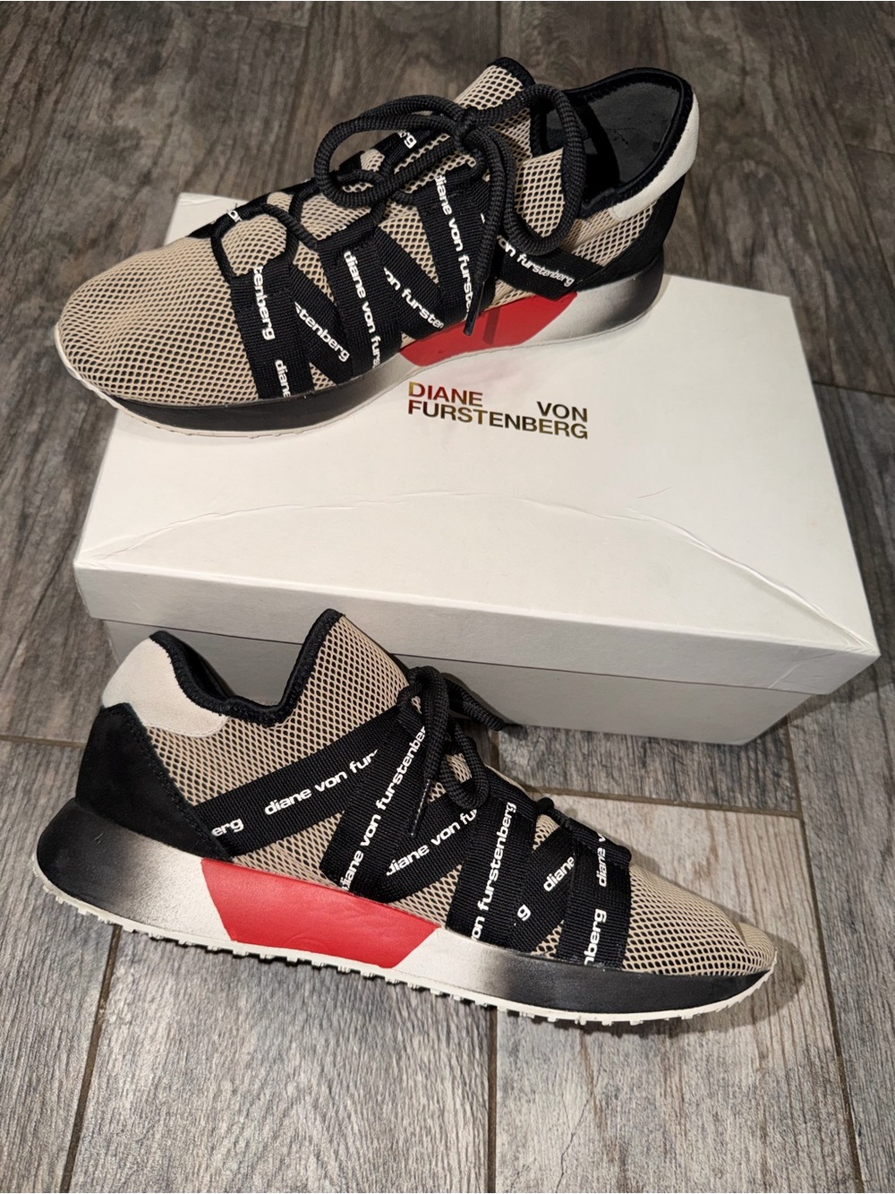 Diane Von Furstenberg Pandora Mesh-Neoprene Sneakers